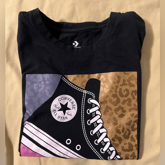 Converse t Shirt girls size Medium (10-12yrs ) black - Picture 6 of 12